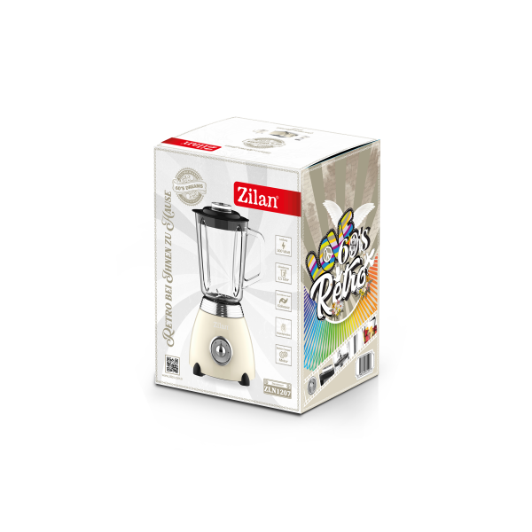 Blender Zilan retro 500 W cu vas din sticlă, ambalaj produs