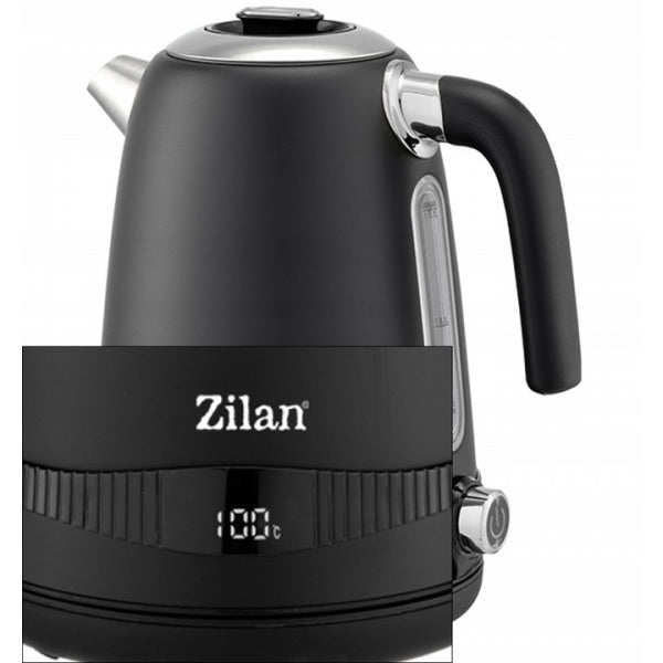Fierbător electric Zilan ZLN1001 negru, bază rotativă 360 grade si afisaj temperatura