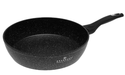 Tigaie Edenberg din aluminiu cu strat marmorat, capac din sticlă, inducție