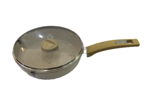 Tigaie Grunberg ceramică 24 cm cu capac din sticlă, vedere produs